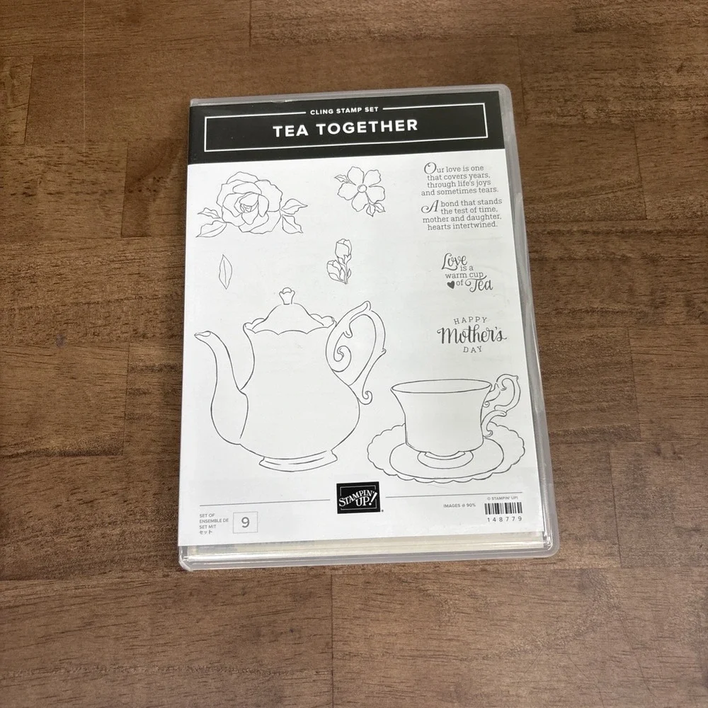 Stampin' Up! Tea Together Stamp Set 148779 Cling Set of 9